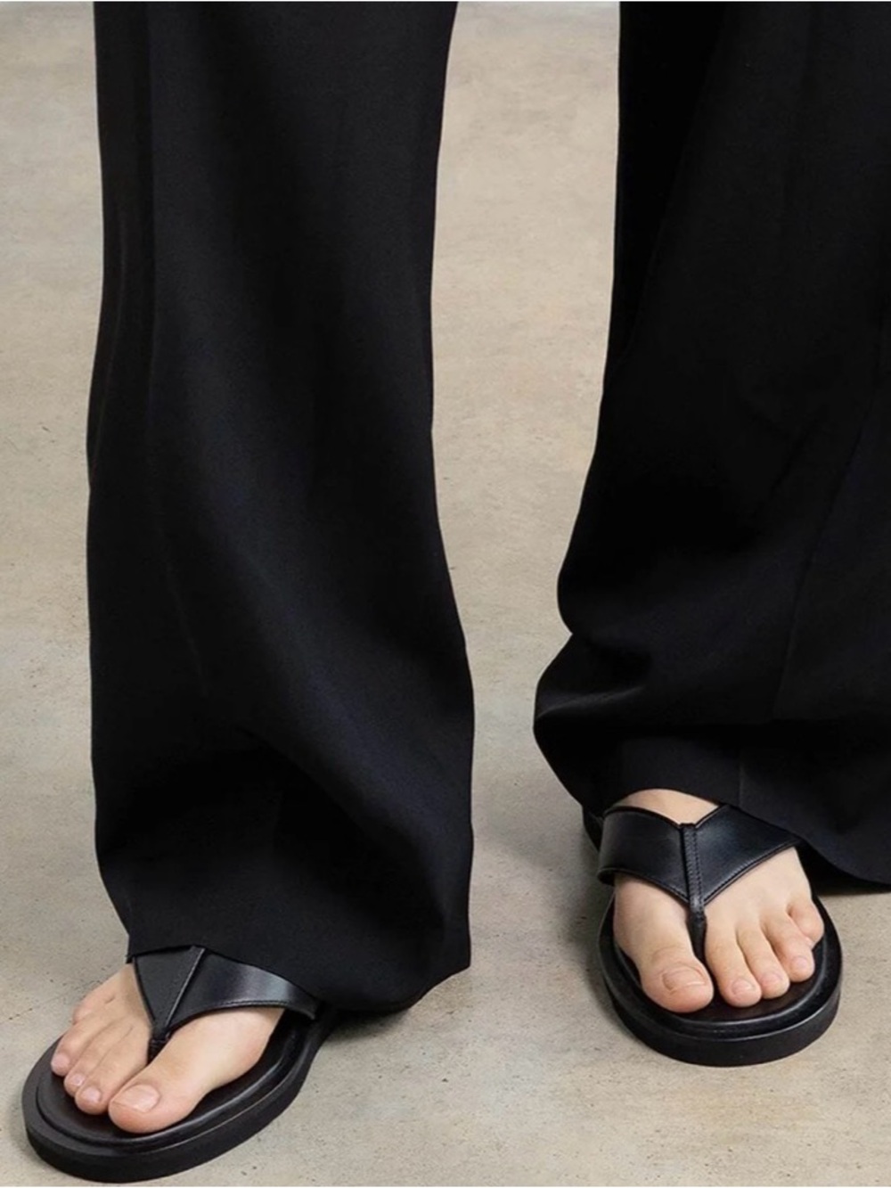 Dear Frances Black Platform Thong Sandals
